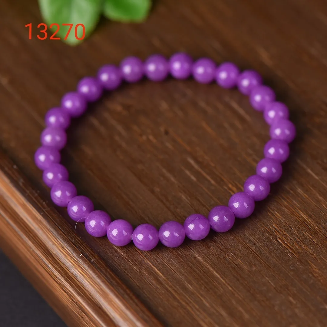 6mm Natural Myanmar Jadeite Purple Jade Bracelet Women Healing Gemstone Fine Jewelry Grade A Burma Purple Jade Bracelets Bangle