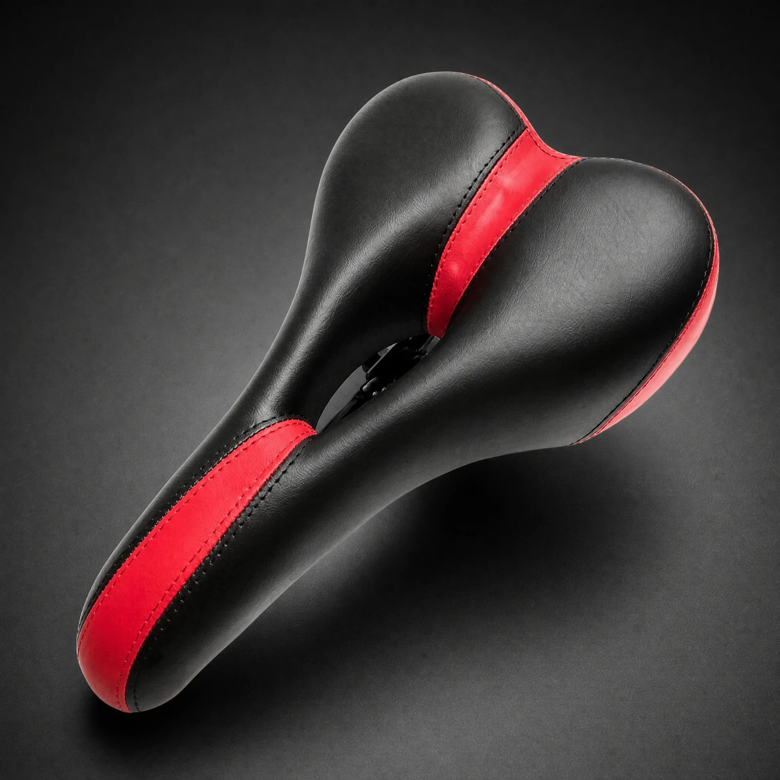 Padded Bike Saddle with Mounting Rail Breathable Replacement Bike Saddle Hollow Design Non-Slip for Indoor Cycling