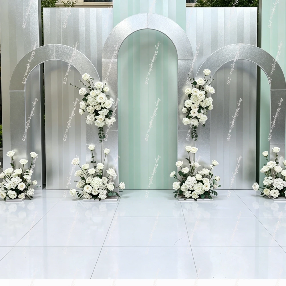 

1pcs/3pcs) No light )Gold Metal Floral Ball Stand Flower Stand Frame big walkway floor Centerpiece for Wedding Decoration