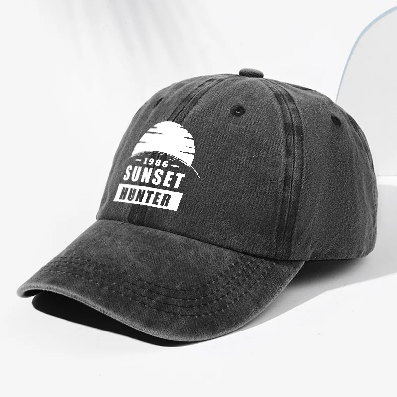 Unisex Sunset SUN SET Printed Washed Vintage Baseball Cap Fashion Men Women Sun Hat Outdoor Cap Adjustable Size Trucker Hat Suit