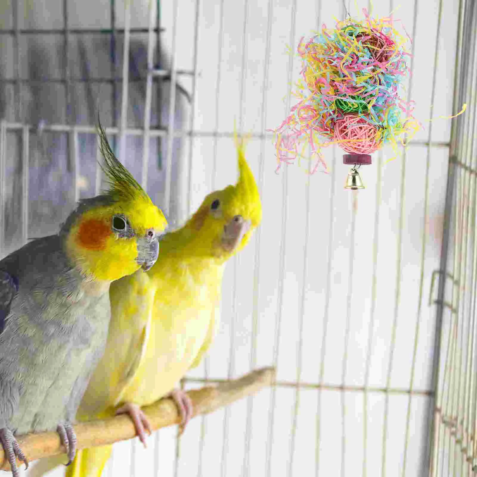 Parrot Chewing Toy Swing Biting Playthings Bite Parrots Standing Platform Funny Bird Rattan Balls Platforms Toys