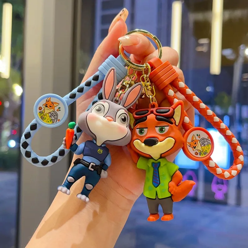 2025 disney zootopia judy nick chaveiro coleção adorável casal acessórios bonito animal figura charme chaveiro