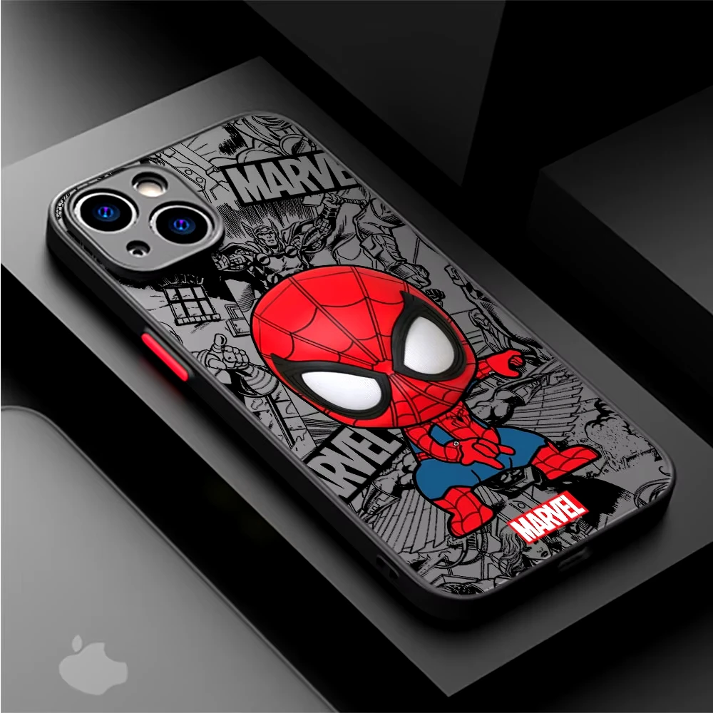 Cartoon Marvel Groot Spiderman Case for iPhone SE 12 Mini 13 16 Pro Max 14 Plus XS X XR 7 Plus 15 11 XR 8 Shockproof Armor Cover - náhled 3