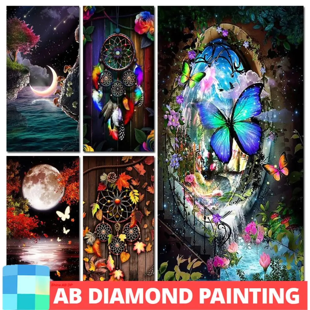 AB Diamond Painting Color Dreamcatcher DIY Water Moon Scenery mosaico ingresso a farfalla Wonderland decorazioni per la casa fatte a mano