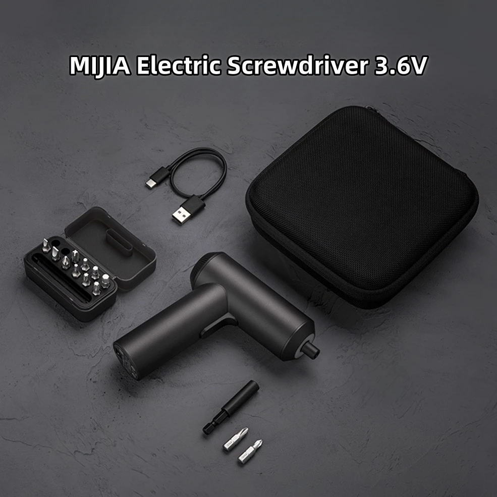 New Mijia Electric Screwdriver 3.6V 2000mAh 5N.M Torque Electric Screwdriver Household With 12Pcs S2 Screw Bits Mi Home Tools