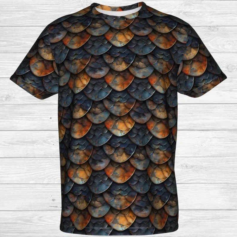 Snake Animal Scales T-shirt Horrible 3D Print Graphic Round Neck T Shirts Personality Street Cosplay Clothing Unique Tees Top