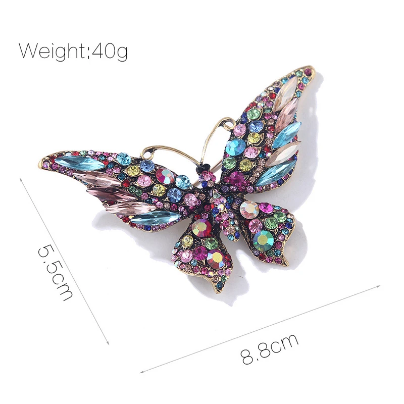 1pc Large Vintage New Crystal Large Butterfly Nail Charm Exaggerated Fashion Jewelry Animal Insect Nail Accessories