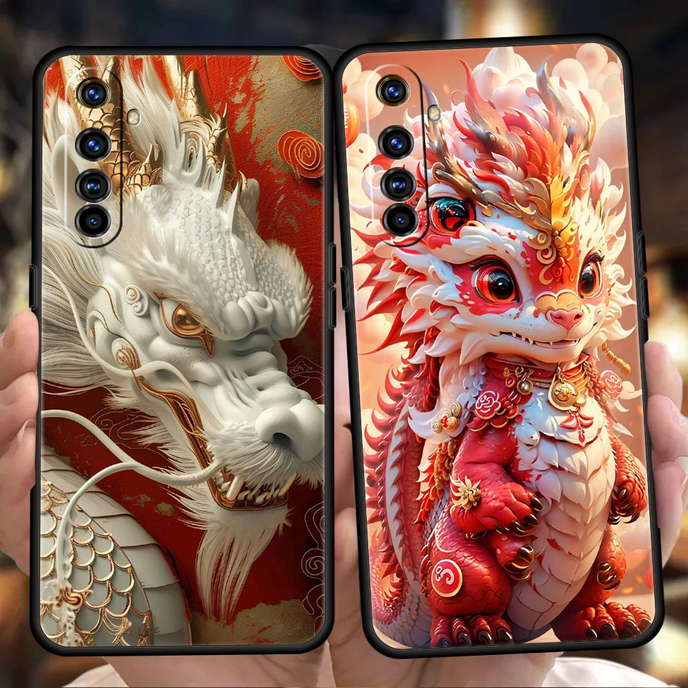 Cartoon Dragon Phone Case for Realme 8 9 Pro Plus 8i 9i 6 7 GT2 C21 C25 C3 C11 11 Pro 5G Plus Shockproof Silicone Shell Capa TPU