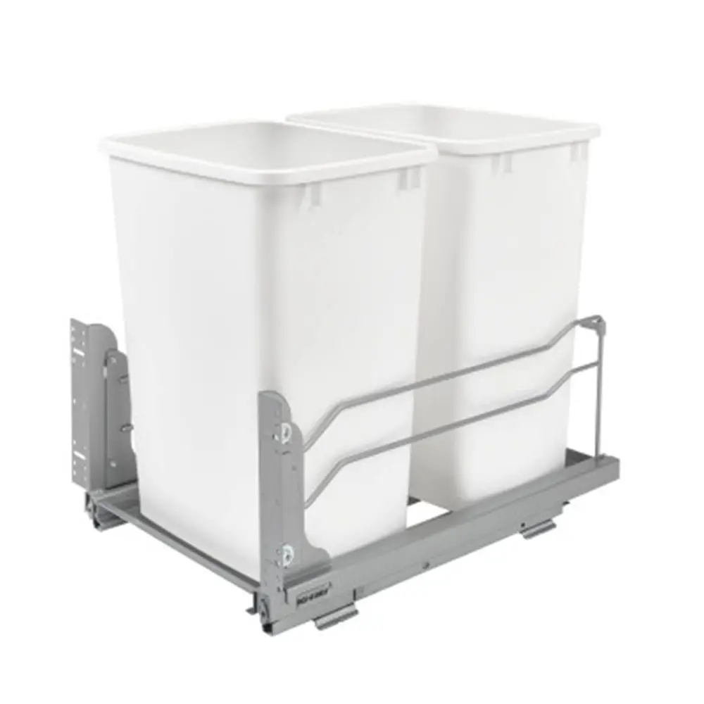 

Double Pullout Trash Cans for Unr Kitchen Cabinets 35 Quart 8.75 Gallon with SoftClose Slis, 14.5 Min Opening, 53WC1835SCDM