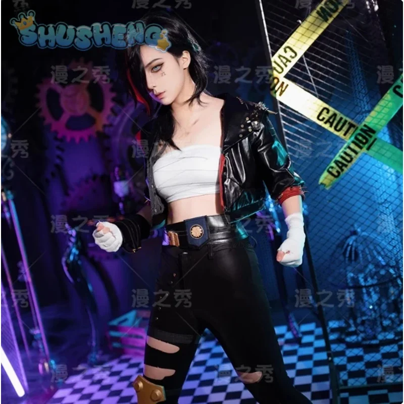

COSda@Vi Cosplay Game Arcane：League of Legends Costume Shoes waistband bandage knee armor handsome leather Halloween Vi uniformC