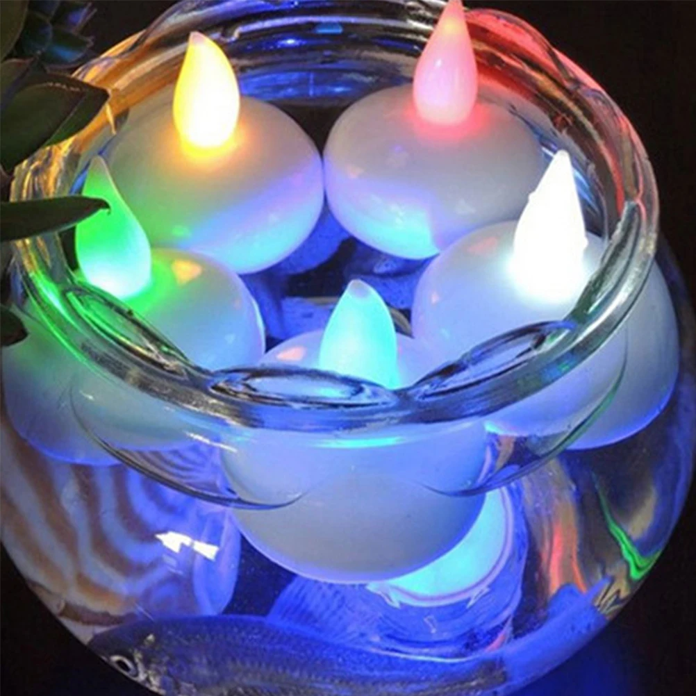 

2 Pcs Electronic Light LED Candles Tea Lights Water Proof Floating White