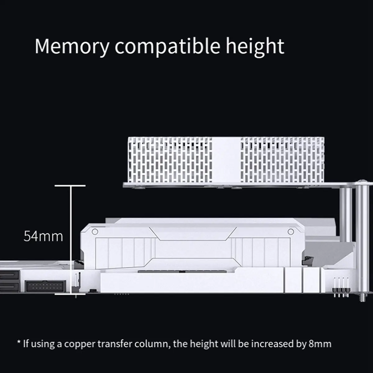 A32I JONSBO for MATX Motherboard NF-2 Memory Stick Cooler DDR4 DDR5 Overclocking ARGB Thermal Vest Memory Fan Module, Black