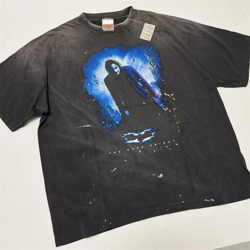 Streetwear Saint Michael Black Tshirts Men Women 1:1 Best Quality Washed Oversized Short Sleeve