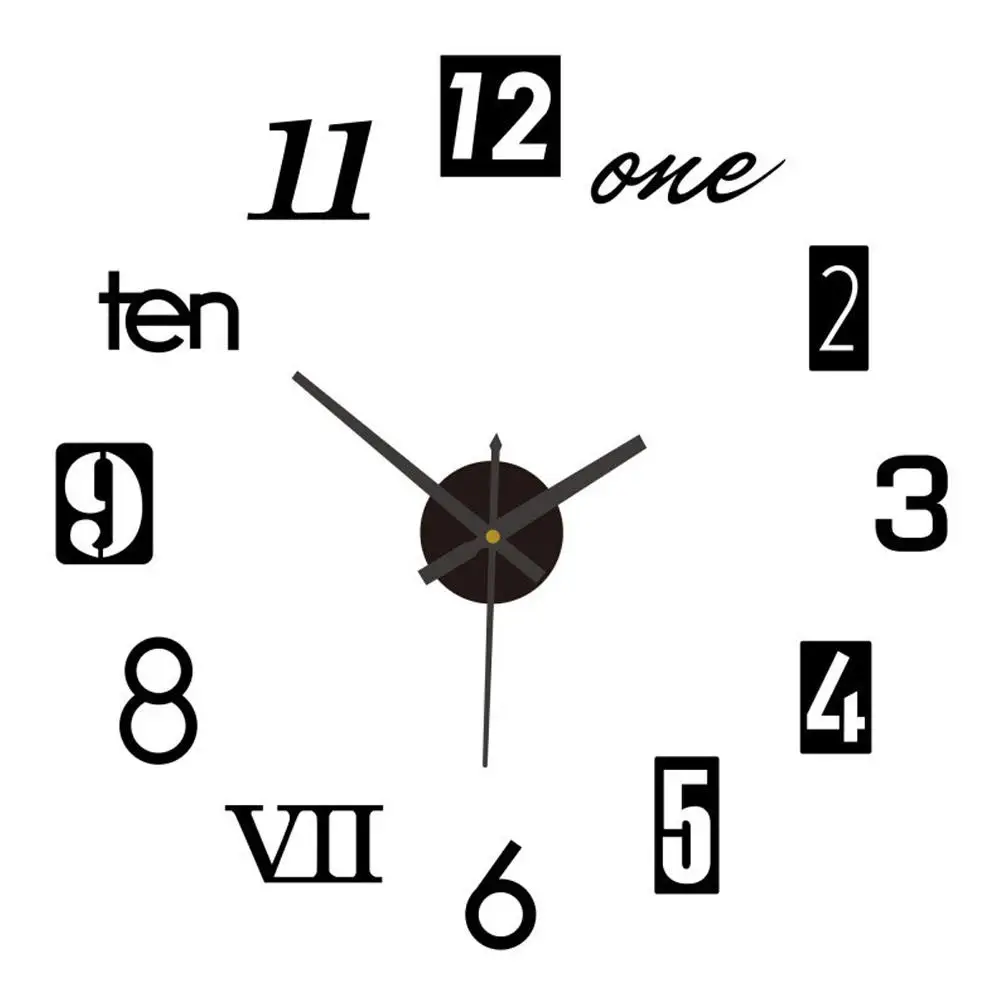 3d Luminous Wall Clock Frameless Acrylic Wall Clock Clock Wall Decoration Art Sticker Clocks Fashion Digital Clock Diy P2n8