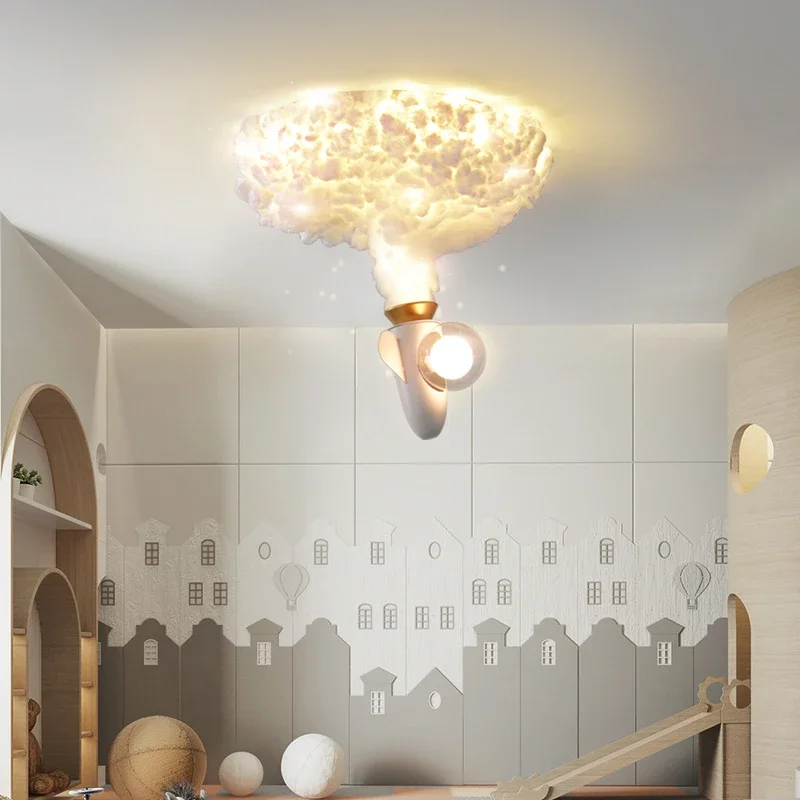 

Modern Creative Rocket Launch Chandelier Cloud Bedroom Ceiling Light Cartoon Children's Room Boys' Room Decoration LED Lights