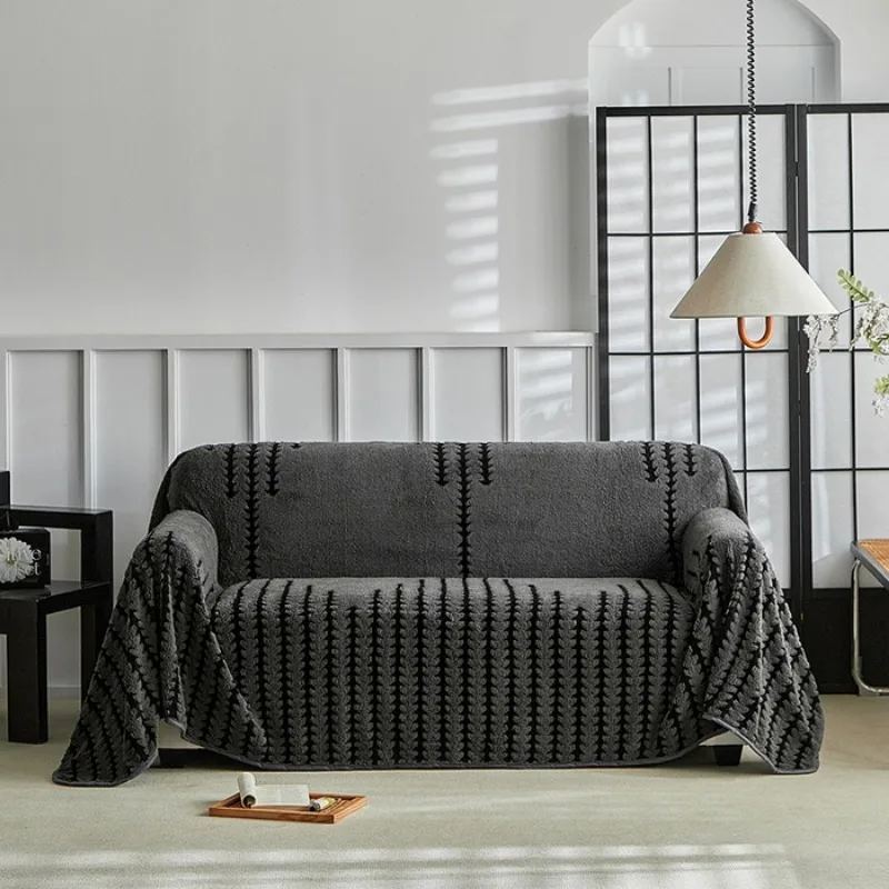 Chenier sofa cover 2025 new solid color four-season universal sofa towel full cover sofa cushion blanket non-slip