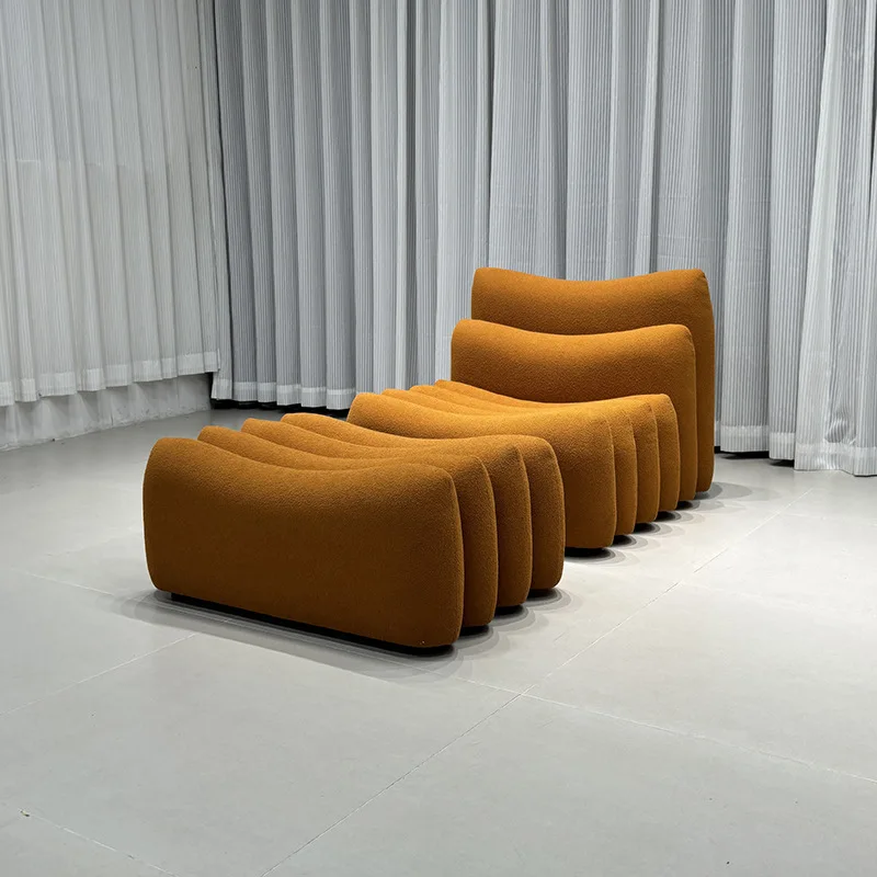 Wabi sabi piano keys single sofa designer fabric French leisure living room creative minimalist medieval lazy sofa