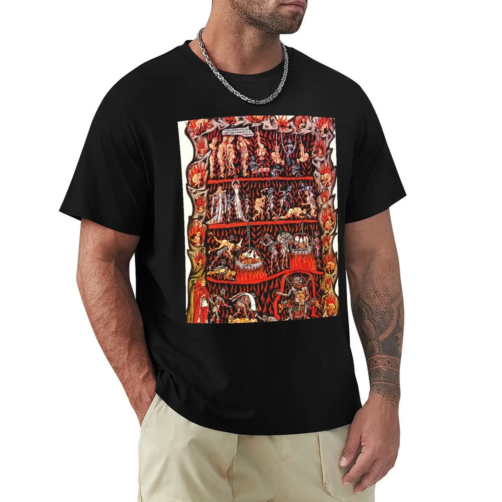

Depiction of Hell from the Hortus Deliciarum T-Shirt Sports Casual Breathable Tee Shirt