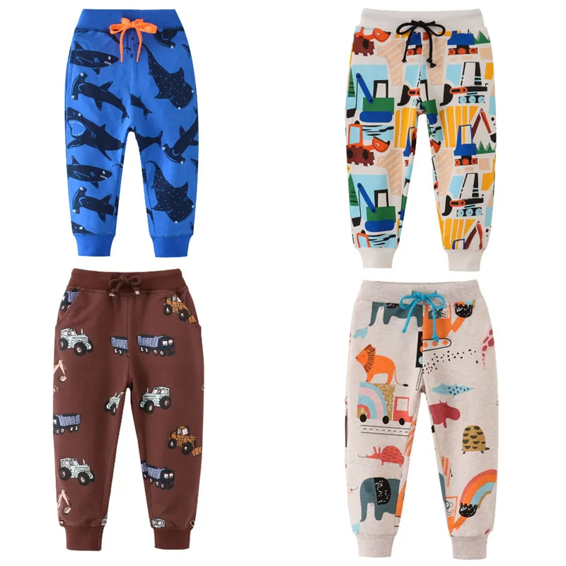 

Zeebread 2-7T Baby Boys Sweatpants Drawstring Animals Printed Children's Trousers Autumn Spring Kids Pants