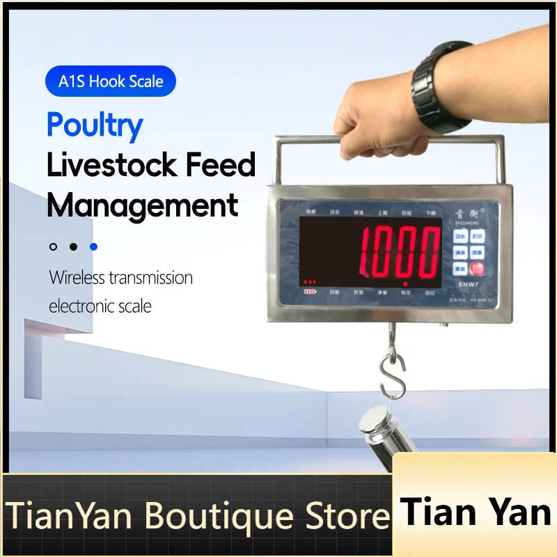 EE1 A1S Dynamic Bluetooth 0-30KG Steel Scales RS232 Communication Transfer Data For Crane Luggage Fish Weighing
