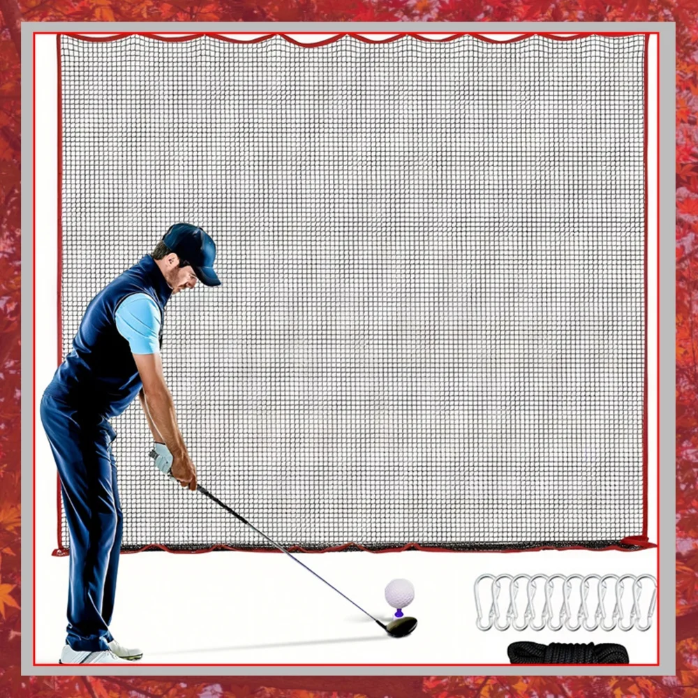 10x10 Ft Golf Practice Net High Impact Golf Hitting Barrier Cage Net Home Protective Swinging Net Heavy Duty Golf Net Practice