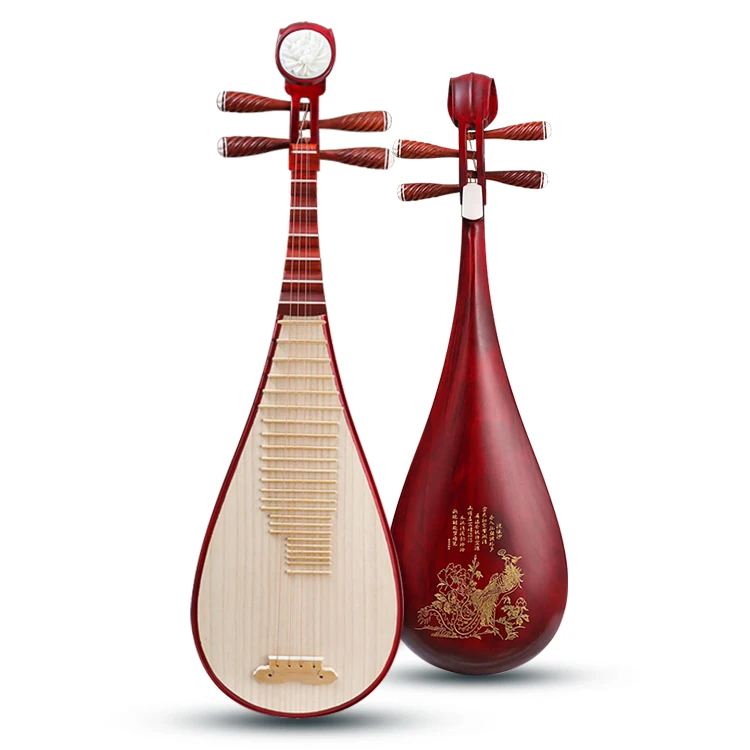 

China Professional Manufacture Chinese Folk Instrument Luting Gic Wooden Red Lute Musical Instrument