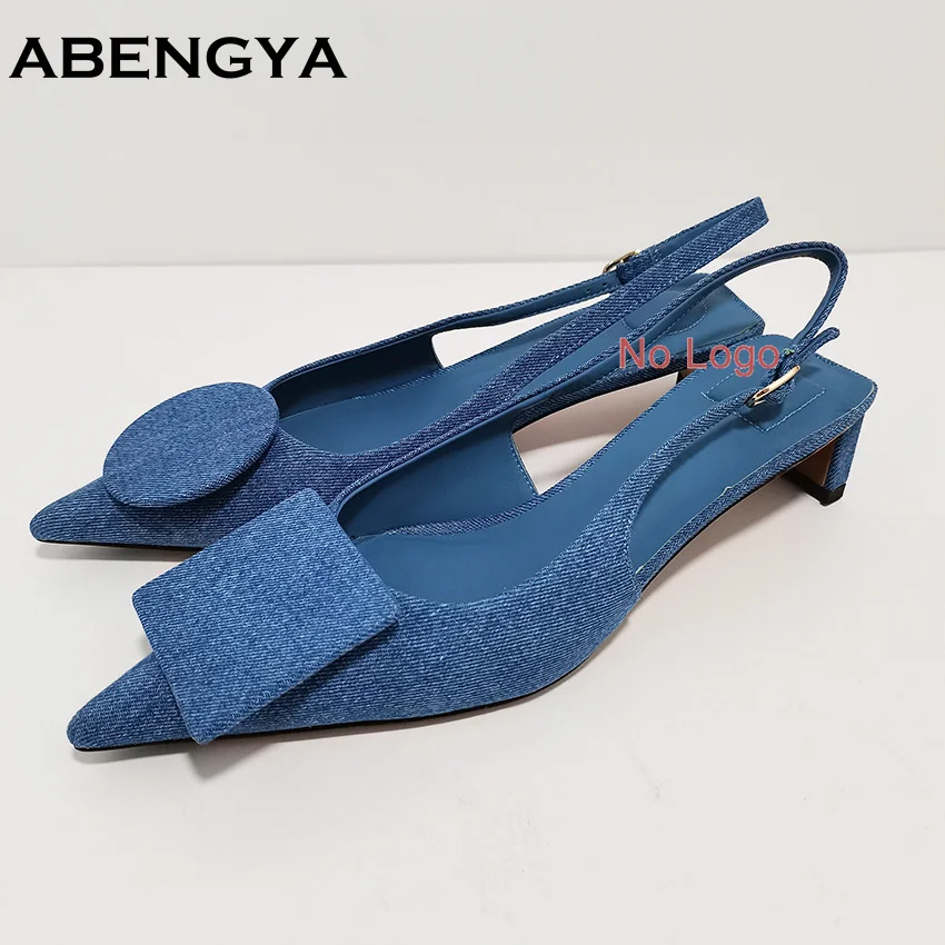 Sandalias de tacón de gatito con punta puntiaguda para mujer, sandalias asimétricas con círculo cuadrado, zapatos con talón descubierto, sandalias de gladiador para mujer