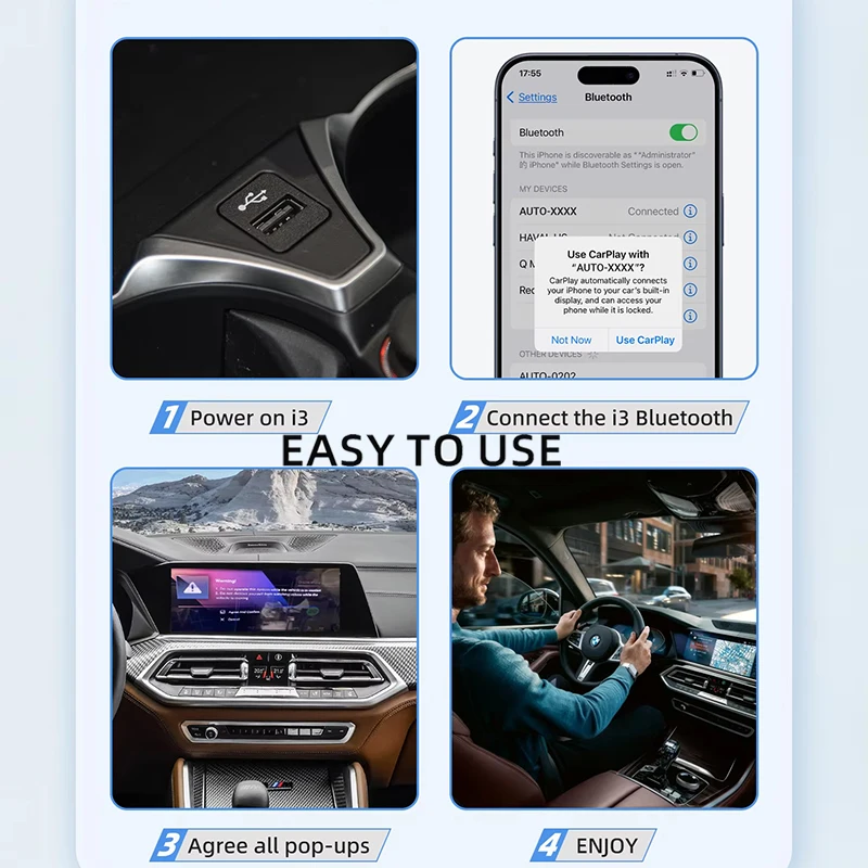 OTTOCAST Wireless Carplay Ai Box Android 13, Google Play Store, unterstützt alle APP, Netflix Youtube für BMW ID6-9 Multimedia Video Box