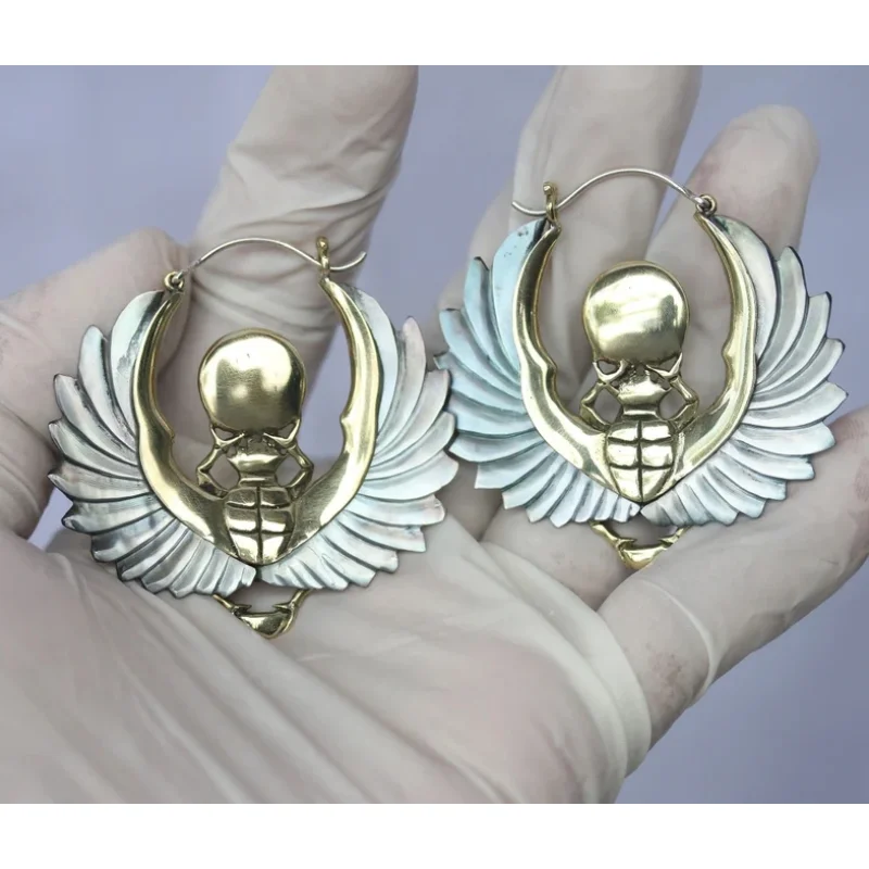 

Gorgeous Ethnic Style Gold Color Metal Geometry Round Wing Dangle Earrings for Women Jewelry