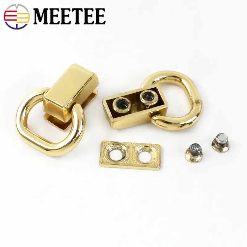 2/5/10Pcs 11mm Metal Buckle for Bag Strap Handle Side Clip Hooks Oval Ring Connector Screws Nail Loop DIY Accessories