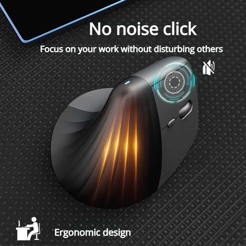 Wireless Bluetooth Dual-Mode Mouse With Silent Click Function Vertical Design Suitable For Business Office Environment