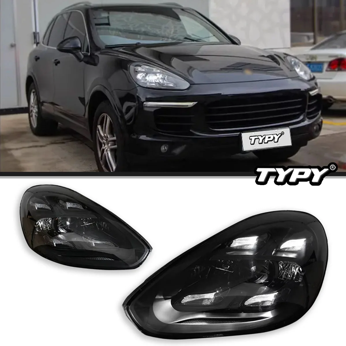 

TYPY Car Headlights For Porsche Cayenne 958.2 2015-2017 LED Car Lamps Plug and Play Daytime Running Lights Dynamic Turn Signals