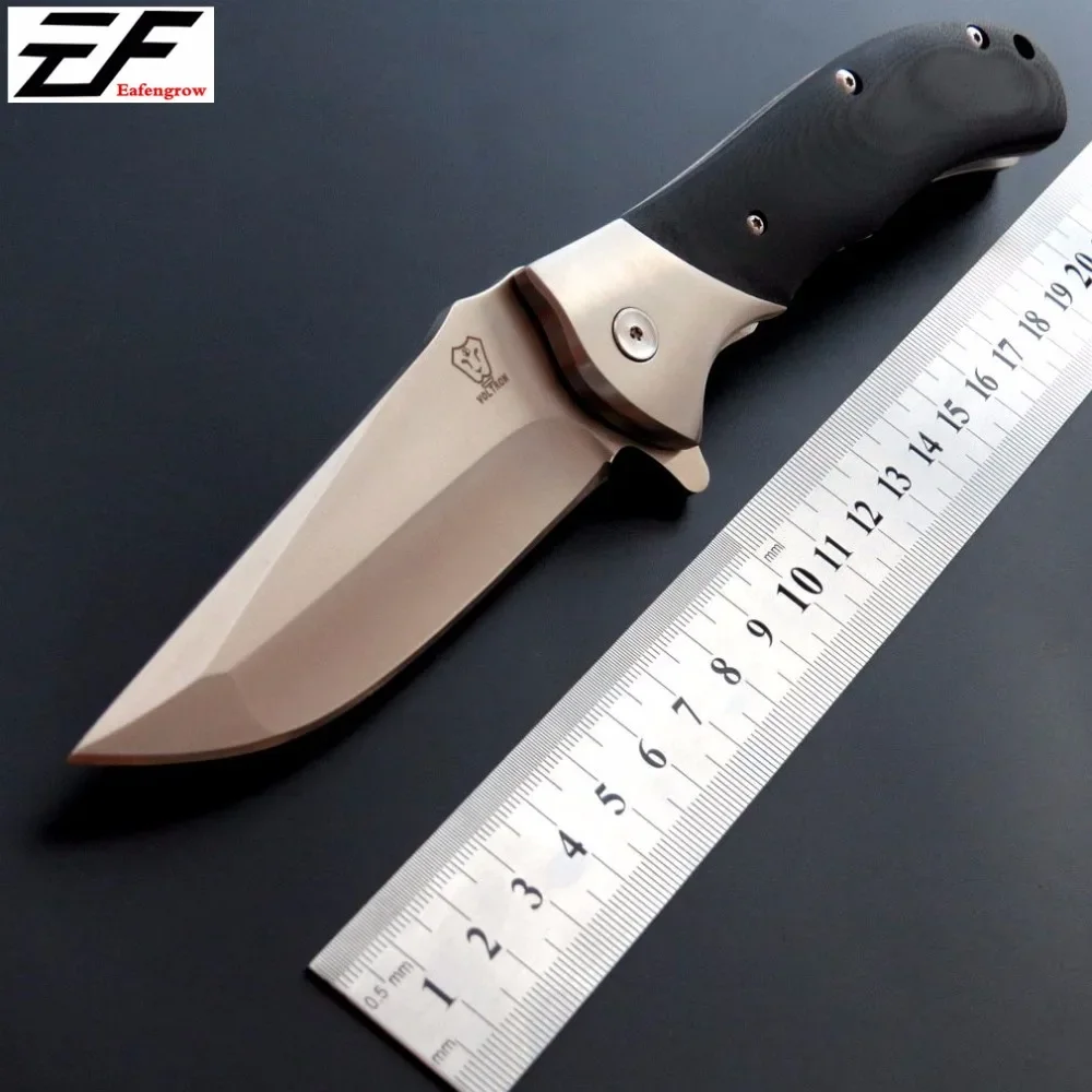 

New Eafengrow Ef05 Folding Pocket Knife 9cr18mov Blade+g10 Handle Tactical Survival Knife For Outdoor Camping Edc Tool