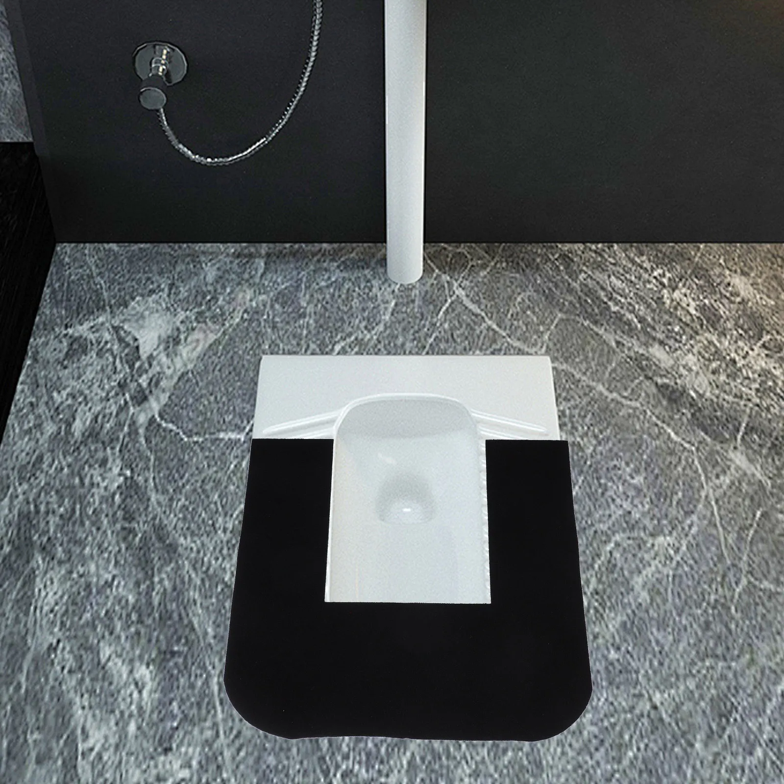 

Anti Slip Mat Absorbent Pee Guard Black Bathroom Anti Slip Toilet Mat Floor Protector Washable Non Slip Bath Rugs Mats