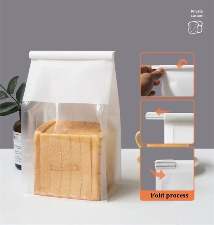 100PCS Iron Wire White Paper Window Toast Bread Cookies Packaging Bag DIY Baking Biscuit Oil Proof Slice Cake Storage Pouches