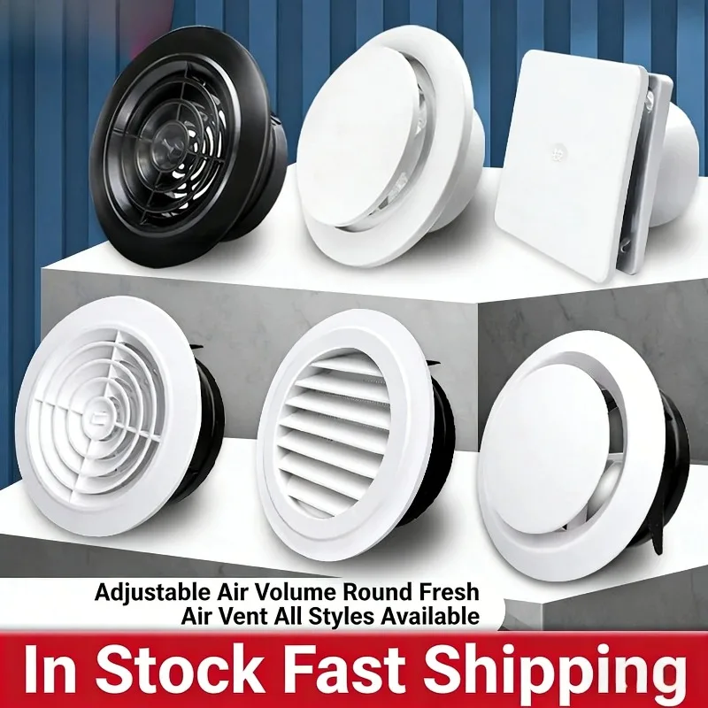 

ABS Modern Round Air Vent Louver Plastic AC Register Grille for Office and Home Ventilation