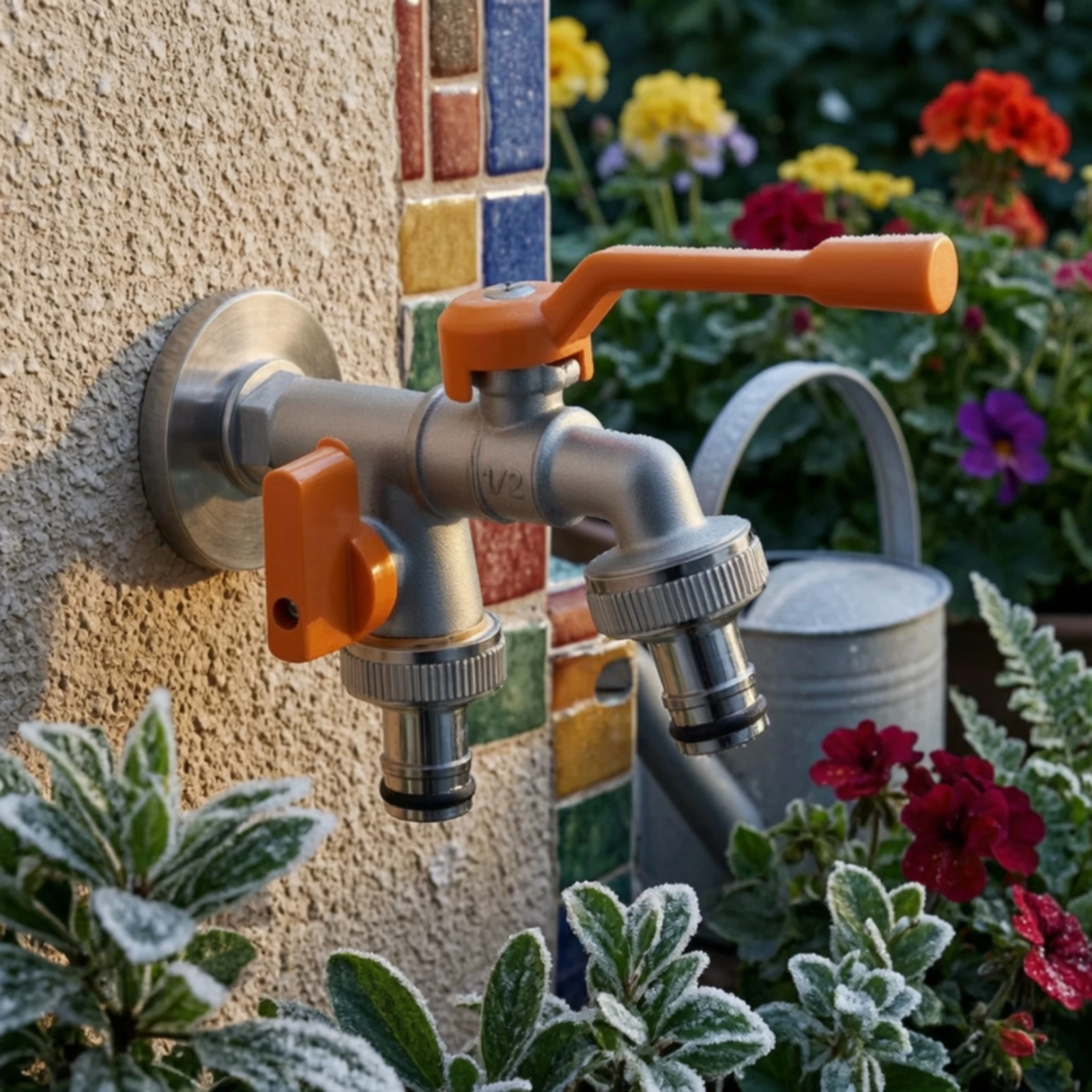 Wall-Mounted Faucet Heavy-Duty Faucet with Lever Handle Garden Hose Spigot Threaded Single Cold Tap Compact for Homeowners