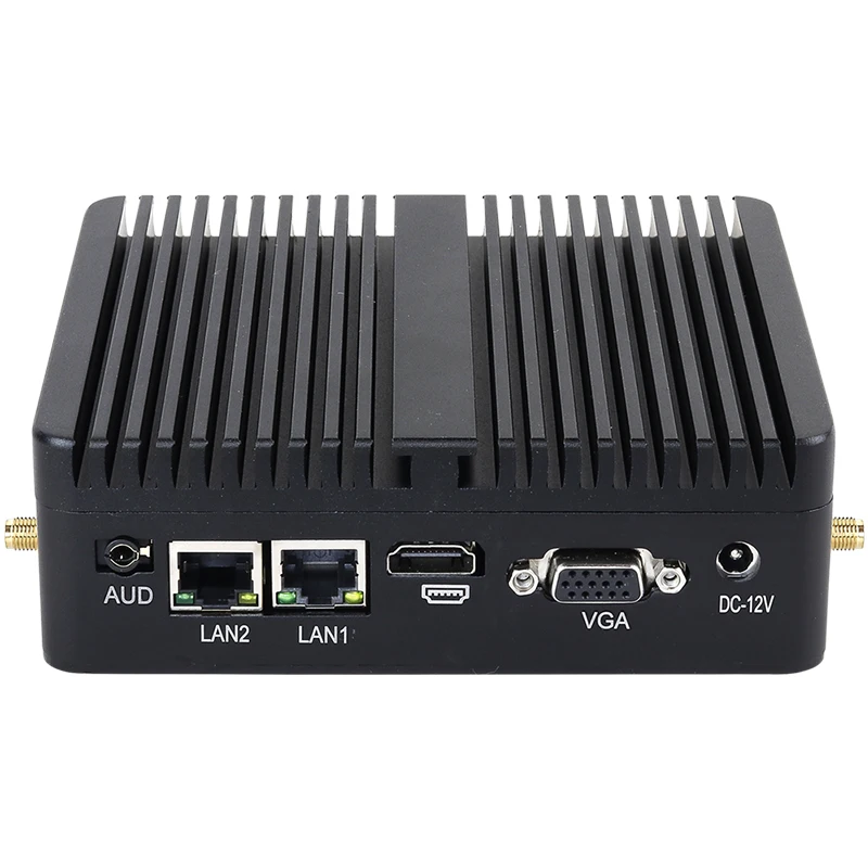 Fanless Industrial Mini PC Intel Celeron N5095 2x COM RS232 2x Gigabit Ethernet 4xUSB WiFi Support Windows Linux OpenWrt