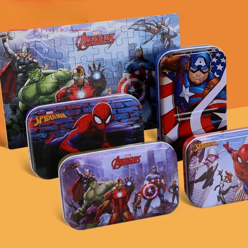 Marvel Avengers Captain America Spider-Man Personalized Creative Cartoon Children\'s Educational Wooden Puzzle Toy Christmas Gift