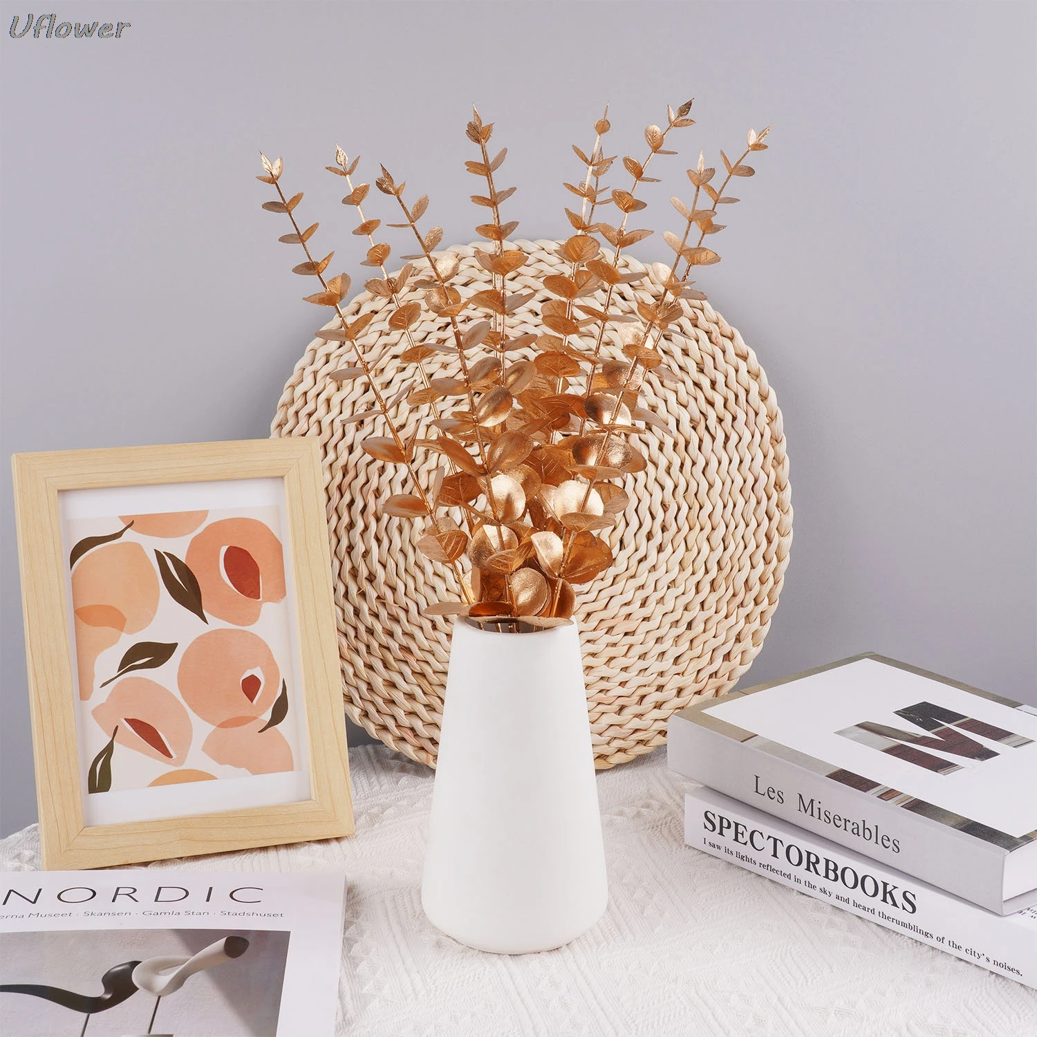 

6pcs Artificial Eucalyptus Branches Greenery for Home Vase Decor Wedding Flower Arrangement Festival Party DIY Gift