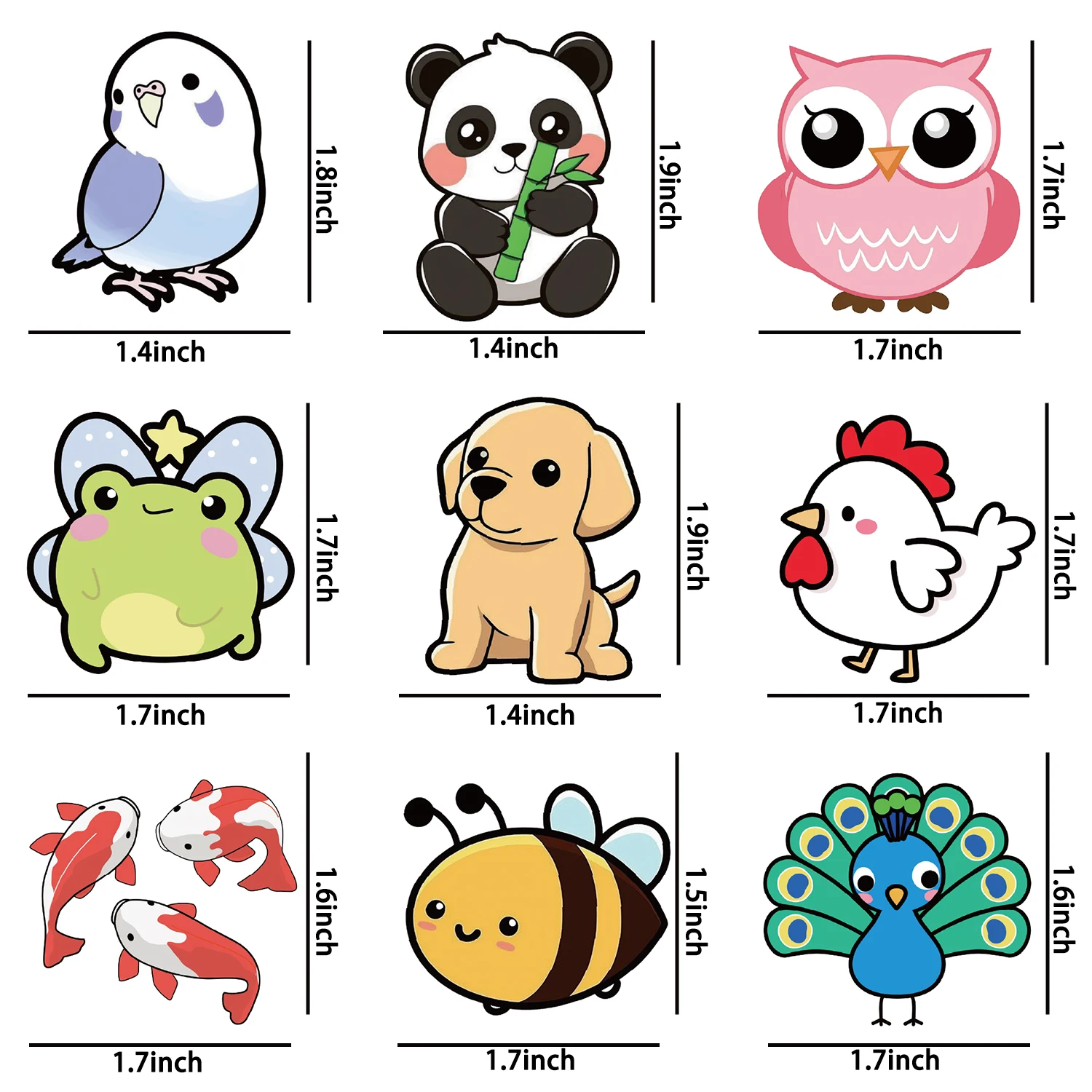 200 pezzi adesivi animali decalcomanie acquerello vibranti per bottiglie d'acqua laptop telefoni cani gatti elefanti pinguini animali adesivi