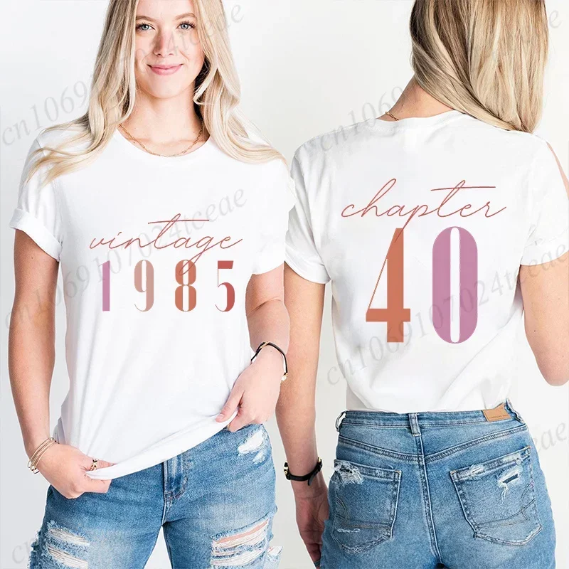 Tshirts for Women Classic 40th Milestone Best Friend Classic T-shirts for Women Vintage 40th Birthday Year