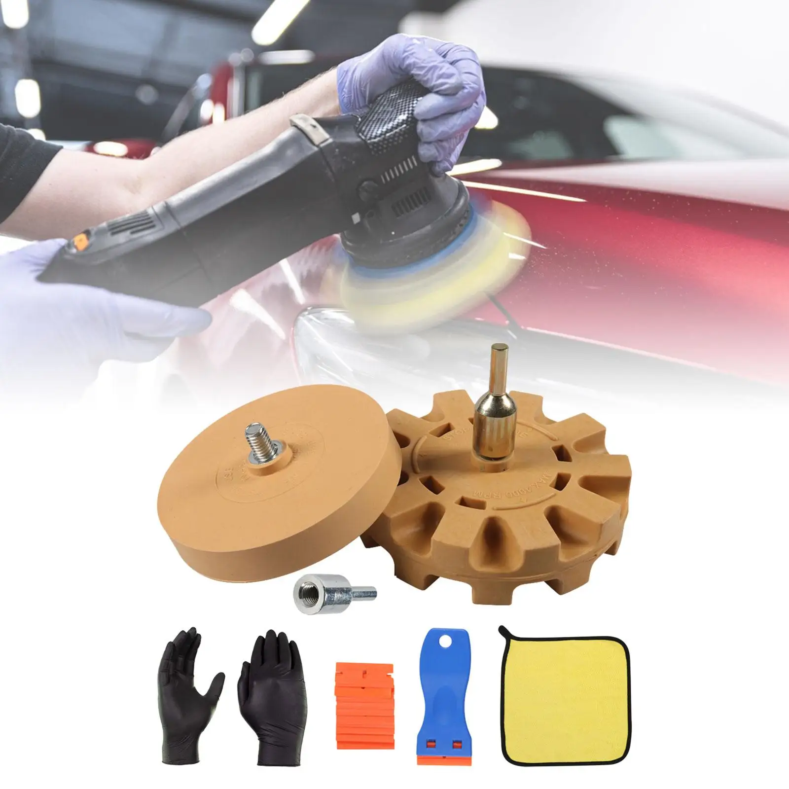 

2Pcs Generic Rubber Eraser Wheel Vinyl Removal Tool for Glass Stickers