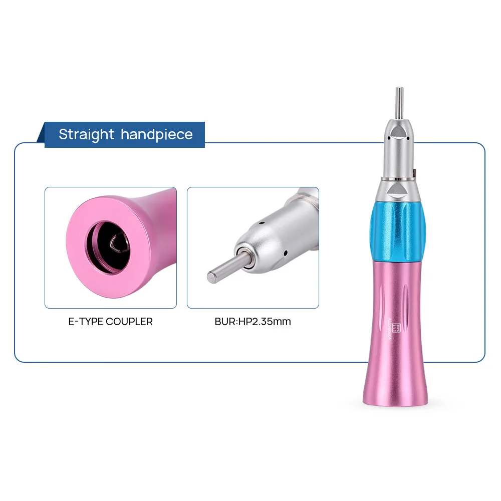 Azdent Dental High and Low Speed Handpiece Kit 1:1 Ratio Push Button High Speed Handpiece E-type Air Motor Dentistry Equipment