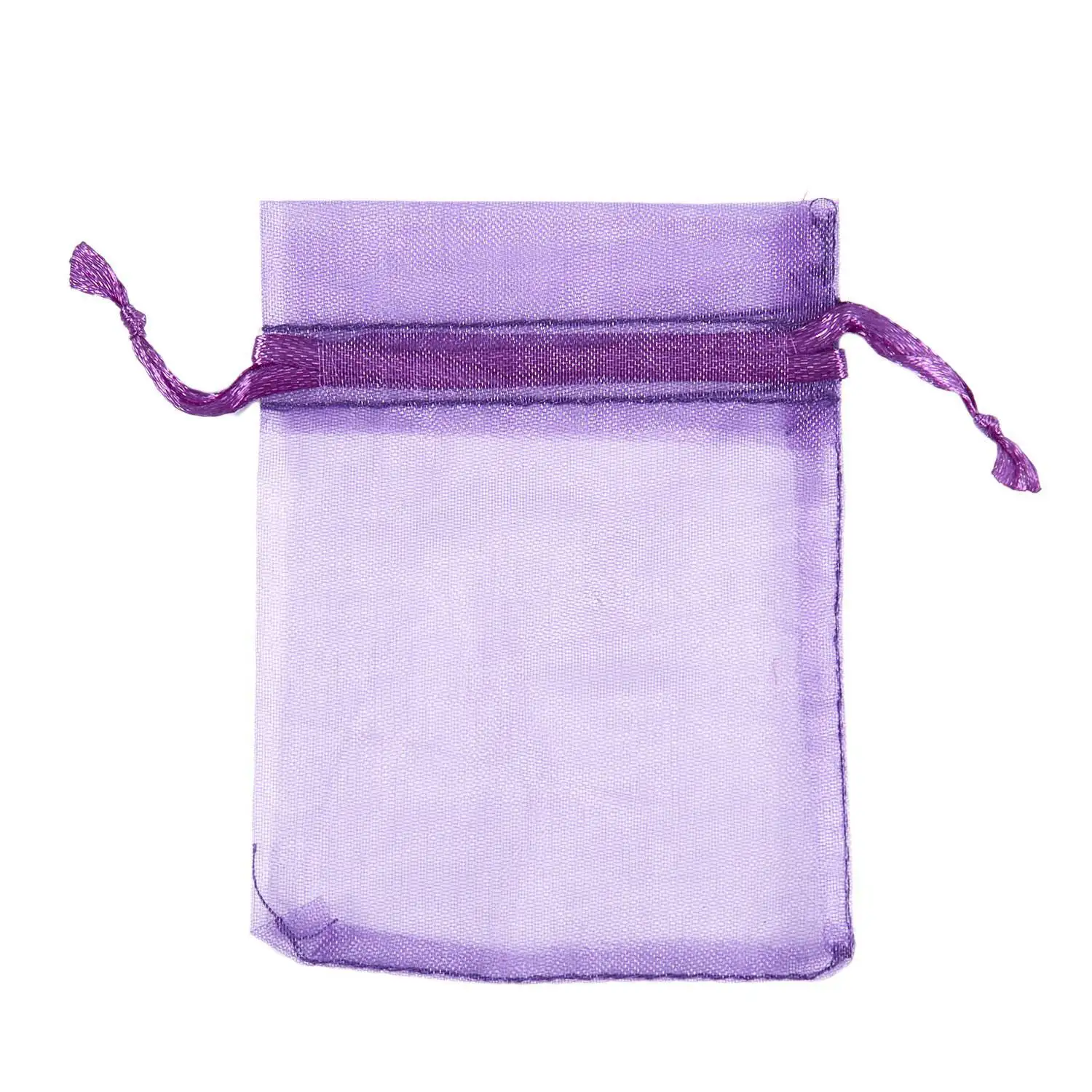 10 Pack Beautiful Dark Purple Organza Gift and Favour Bags 7Cm x 9Cm