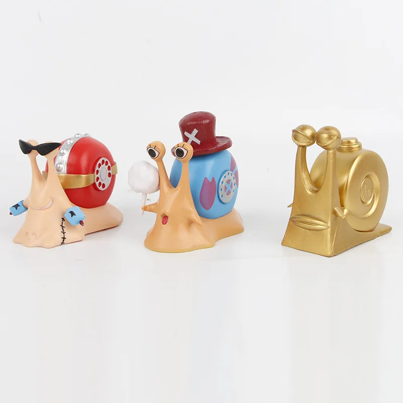 9in1 Anime Figure Trafalgar Den Den Mushi Doflamingo Law Don Quixote Telephone Snail Worm 8cm Pvc Collection Model Toy Gift