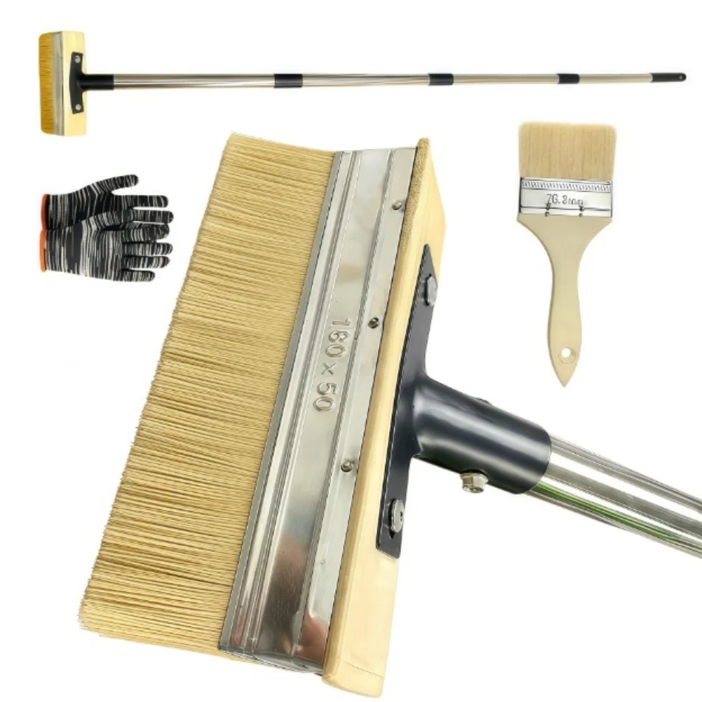 Deck Oil Brush 7 Inch Width for Outdoor Wood Staining Projects Featuring Extendable 150 cm to 185 cm Metal Handle