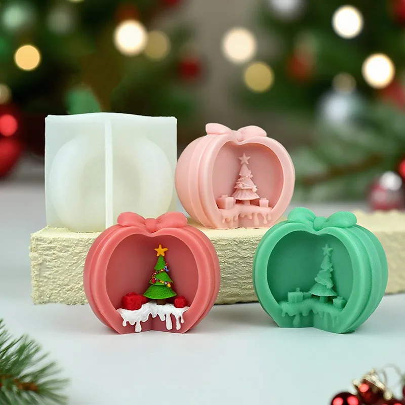 Christmas Aromatherapy Mold Odorless  Tree Silicone Mold Silicone Wax Candle Mold Creative For Christmas Decoration Home