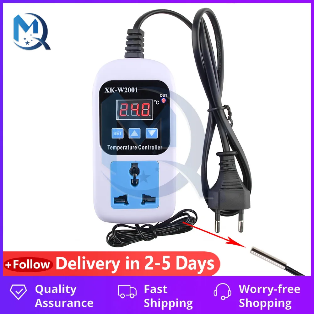 Digital LED Thermometer Temperature Controller Thermostat Incubator Control Microcomputer Delay start With Probe 110-220V 1500W