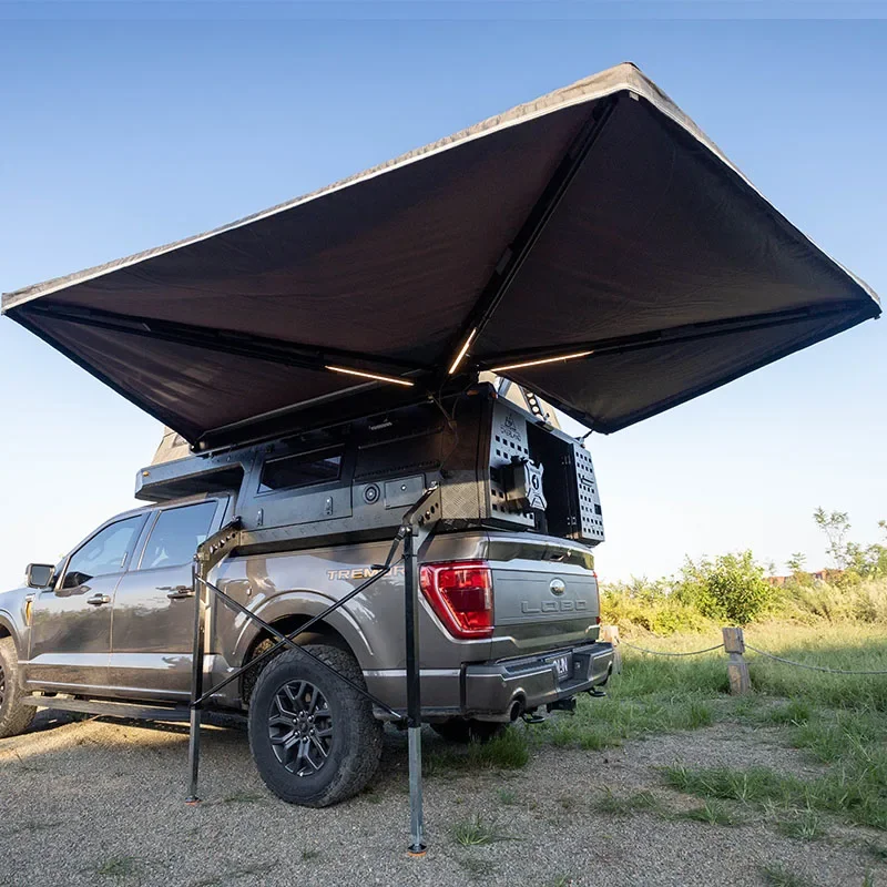 Vehicle Side 360 Degrees 4X4 Free Standing Legless 600D Oxford 270 Degree Extended Car Awning with LED light